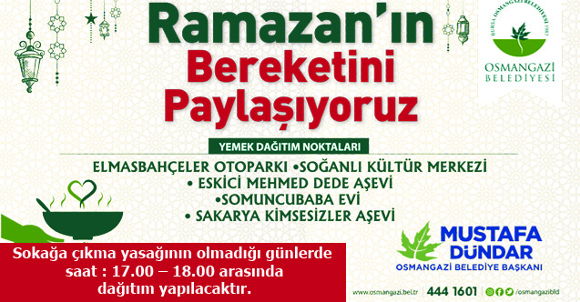 Osmangazi Belediyesi'den 5 noktada sıcak yemek dağıtımı